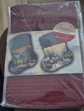 2 Thomas Kinkade‎ Painter Of Light Christmas Stockings Kit